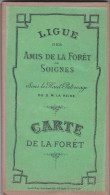 LIGUE DES AMIS DE LA FORÊT DE SOIGNIES, CARTE DE LA FORËT, Op Linnen, Sur Laine, Zeer Goede Staat, Très Bonnen Condition - Geographische Kaarten