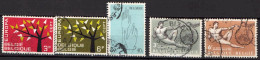 Belgique 1962 5 Timbres Oblitérés - COB1222-1223, 1224, 1231-1232 - Used Stamps