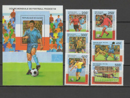 Guinea 1998 Football Soccer World Cup Set Of 6 + S/s MNH - 1998 – Frankrijk