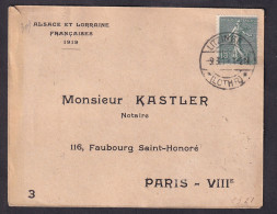2 Lettres ʘ 1919 Aff 15c Semeuse Lignée -> Paris - Posttarieven