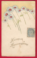 AD886 FANTAISIES FLEURS MARGUERITES CARTE GAUFREE - Blumen
