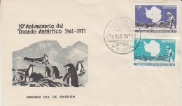 Chile 1971 Antarctic Treaty 2v FDC  (59703) - Antarctisch Verdrag