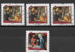 France 2011 Oblitéré Autoadhésif  N° 627  ( 3 Exemplaires )  Et  N° 630  ( 1 Exemplaire )    Meilleurs Voeux  Nativités - Used Stamps
