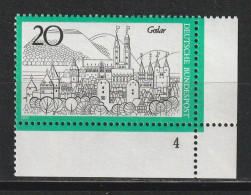 Bund Michel 704 Fremdenverkehr Goslar ** Eckrand Formnummer 4 - Unused Stamps