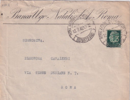 Busta Affrancata Con 25c Imperiale PERFIN  PERFORATO 13 Baca Ugo Natali Roma - Poststempel