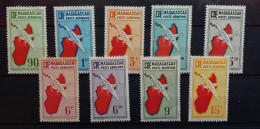 04 - 24 - Madagascar - Poste Aérienne N°16 à 24 * - MH - Série Complète - Aéreo