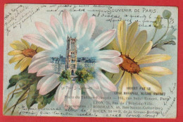 AE137 PUBLICITE LINGE MONOPOLE MAXIME FAIVRET PARIS TOUR ST JACQUES FLEURS MARGUERITES EN 1903 - Werbepostkarten