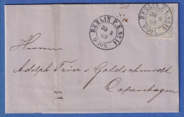 Norddeutscher Bund 2 Gr. Mi-Nr. 17 Auf Brief Von BERLIN Nach Dänemark, 1869 - Lettres & Documents