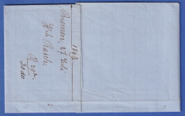 Norddeutscher Bund 1 Gr. Mi-Nr. 16 (2x) Auf Brief Von BREMEN In Die Schweiz 1869 - Covers & Documents