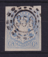 Bayern Wappen 6 Kreuzer Blau Mi.-Nr. 16 Mit OMR 356 Nürnberg - Afgestempeld