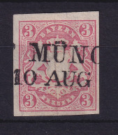 Bayern Wappen 3 Kreuzer Rot Mi.-Nr. 15 Mit Zweizeiler MÜNCHEN - Usados