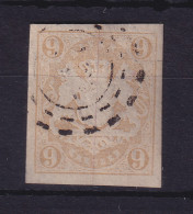 Bayern Wappen 9 Kreuzer Braun Mi.-Nr. 17 Mit OMR Gestempelt - Oblitérés