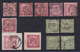 Baden Lot 12 Werte O Ex Mi.-Nr. 18, 23, 24 Teils Schöne Stempel  - Usati