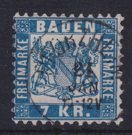 Baden 7 Kreuzer Blau Mi.-Nr. 25a In Tiefer Farbe (selten) Schön O PFORZHEIM - Usados