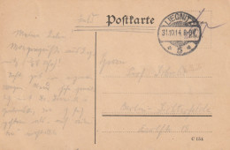 4935 5 Feldpostkarte 31-10-1914 Liegnitz 5 (Polen) Nach Berlin Lichterfelde. Absender Dr Schulze, Krankenpflege - Guerre 1914-18