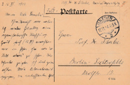 4935 6 Feldpostkarte 16-11-1914 Gnesen 2 (Polen) Nach Berlin Lichterfelde. Absender Dr Schulze, Krankenpfleger - Weltkrieg 1914-18