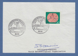 Dr. D. Davies Secretary-General World Meterological Org. Original-Autogramm 1973 - Sonstige & Ohne Zuordnung