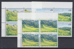 Liechtenstein 2006 Landschaften Mi.-Nr. 1424-26 Satz 3 Werte ER-4er-Blocks ** - Sonstige & Ohne Zuordnung