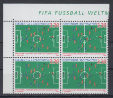 Liechtenstein 2006 Fußball-WM In Deutschland Mi.-Nr. 1411 Eckrand-4er-Block ** - Other & Unclassified