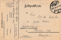 4935 12 Feldpostkarte 21-07-1915 Szolnoc (ungarn)-Berlin. Absender Dr Schulze, Krankenpfleger Lazarettzug Vau - Guerre 1914-18
