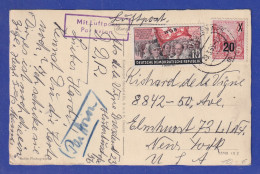 DDR 1955  Luftpost-Postkarte Gelaufen Von Dresden In Die USA - Otros & Sin Clasificación