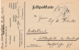 4935 15 Feldpostkarte 27-07-1915 Nach Rothenfelde. Absender Dr Schulze, Krankenpfleger Lazarettzug Vau Südarmee - Oorlog 1914-18