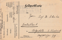4935 16 Feldpostkarte 31-07-1915 Nach Rothenfelde. Absender Dr Schulze, Krankenpfleger Lazarettzug Vau Südarmee. - Oorlog 1914-18