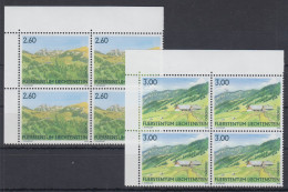 Liechtenstein 2008 Landschaften Mi.-Nr. 1473-74 Satz 2 Werte ER-4er-Blocks ** - Sonstige & Ohne Zuordnung