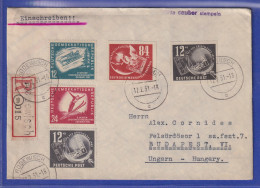 DDR 1951 R-Brief Aus Rodewisch Gel. Nach Budapest. Block-Einzelmarken ! - Autres & Non Classés