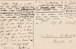 4935 20 Feldpostkarte 18-09-1915 Magdeburg- Berlin. Absender Dr Schulze, Krankenpfleger Lazarettzug Vau.  - Weltkrieg 1914-18