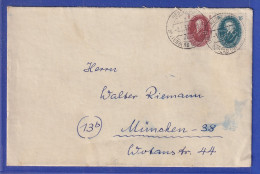 DDR 1950 Akademie 8 Und 16 Pfg Auf Brief Von Reinsdorf Nach München, 1951 - Sonstige & Ohne Zuordnung