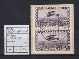 Saar 1928 Flugpostmarke 1 Fr.  Mi.-Nr. 127 Mit PLF VII Gest. Saarbrücken - Oblitérés