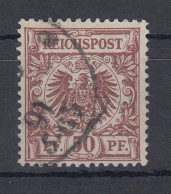 Deutsches Reich Mi.-Nr. 50d Mit PLF III Keilförmige Weiße Stelle... O, Gpr. BPP - Used Stamps