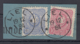 Deutsches Reich Mi.-Nr. 41 Und 42 Auf Briefstück, O LIEL 18.12.84 - Gebruikt