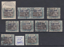 Saar 1921 Mi.-Nr. 72A Lot 10 Marken Teils Mit Besonderheiten, Meist Gepr. BPP - Usados