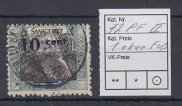 Saar 1921 Mi.-Nr. 72A I Mit PLF II  Fuß Der 1 Fehlt.  O. Gepr. HOFFMANN BPP - Used Stamps