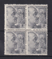 Spanien 1951 General Franco 1 Pta Gez. 12-13 Mi.-Nr. 852 C Viererblock **  - Other & Unclassified