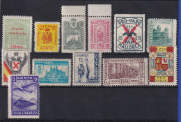 Spanien Lokalausgaben Ca. 1935-38 Lot 12 Werte, Meist ** Oder (*)  - Altri & Non Classificati