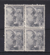 Spanien 1951 General Franco 1 Pta Gez. 12-13 Mi.-Nr. 852 C 4er-Block **  - Other & Unclassified