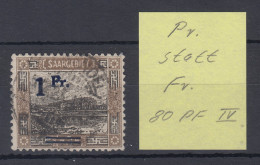 Saar 1921 Mi.-Nr. 80A Mit Aufdruckfehler IV: Pr. Statt Fr. O, Gepr. BPP. - Used Stamps