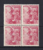 Spanien 1949 General Franco 4 Pta Gez. 12-13 Mi.-Nr. 855 C Viererblock **  - Altri & Non Classificati