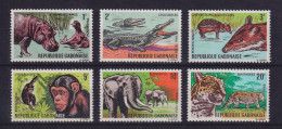 Gabun 1967 Afrikanische Wildtiere Mi.-Nr. 260-265 Postfrisch ** - Gabón (1960-...)