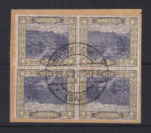 Saar 1921 Mi.-Nr. 53 Viererblock Mit 2x Kehrdruck Kdr III Gest. NEUNKIRCHEN - Used Stamps