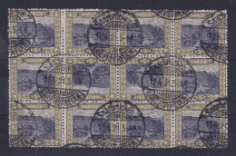 Saar 1921 Mi.-Nr. 53 12er-Block Mit Allen 4 Kehrdruck-Kombinationen O, Gepr. BPP - Used Stamps