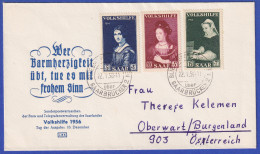 Saarland 1956 Volkshilfe Gemälde Mi.-Nr. 376-78 Auf FDC, Tages-O BLIESMENGEN - Storia Postale