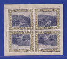 Saar 1921 Mi.-Nr. 53 Viererblock Mit 2x Kehrdruck Kdr III , O ST. INGBERT Gpr. - Gebraucht