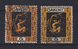 Saar 1922 Mi.-Nr. 85 In A- Und B-Farbe Gestempelt, Die B Gepr. HOFFMANN BPP - Usados