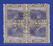 Saar 1921 Mi.-Nr. 53 Viererblock Mit 2x Kehrdruck Kdr III Mit O ST. INGBERT Gpr. - Oblitérés
