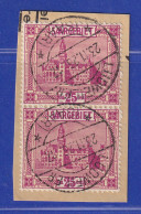 Saar 1923 Mi.-Nr. 100 Mit PLF IV Häkchen An Der 5 Im Paar, Gpr. HOFFMANN BPP  - Used Stamps