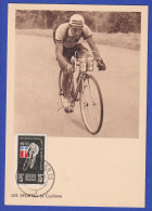 Saarland 1955 Mi.-Nr. 357 Radfahrer Auf Maximumkarte  - Lettres & Documents